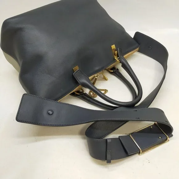 Chloe Hand Bag Gray Leather